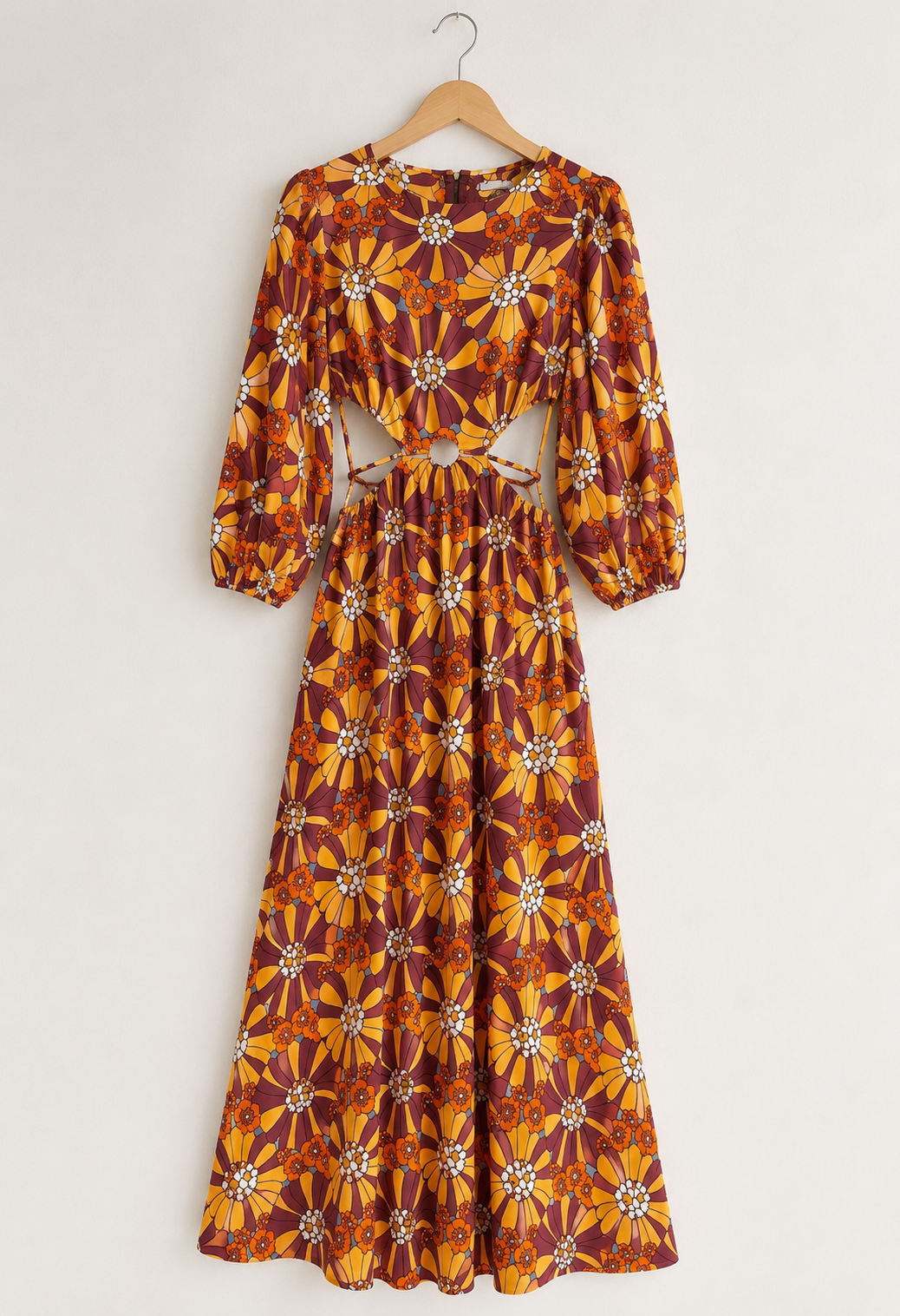 Vestido laranja comprido
